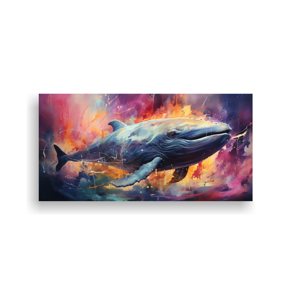 GENERICO - Pintura Vintage De Ballena Gris En Acuarelas 100x50 Cm