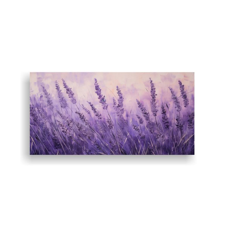 GENERICO - Cuadro En Bastidor Impreso Hierbas Tonos Lavanda 80x40 Cm