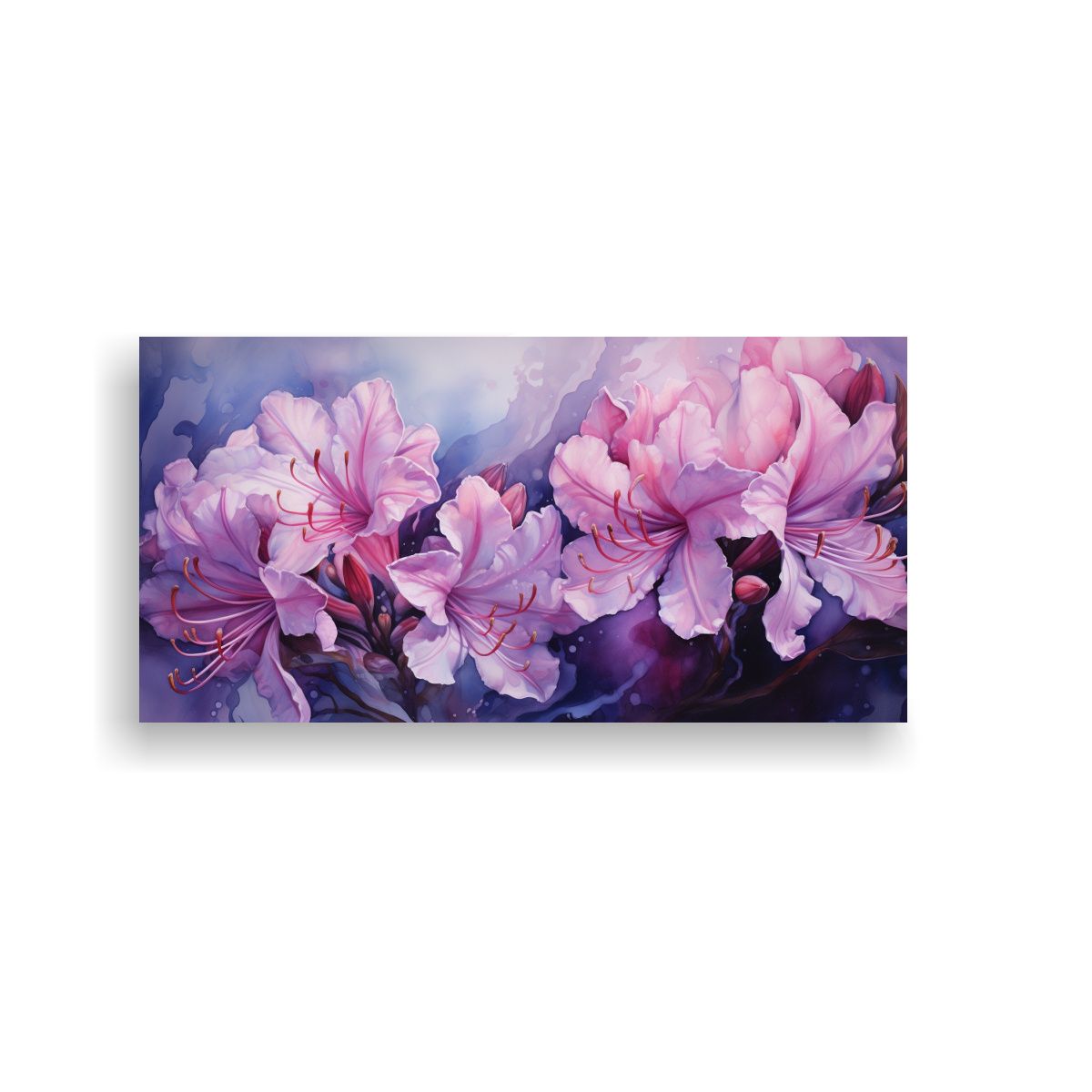 GENERICO - Lienzo De Tela Abstracto Con Flores De 100x50 Cm