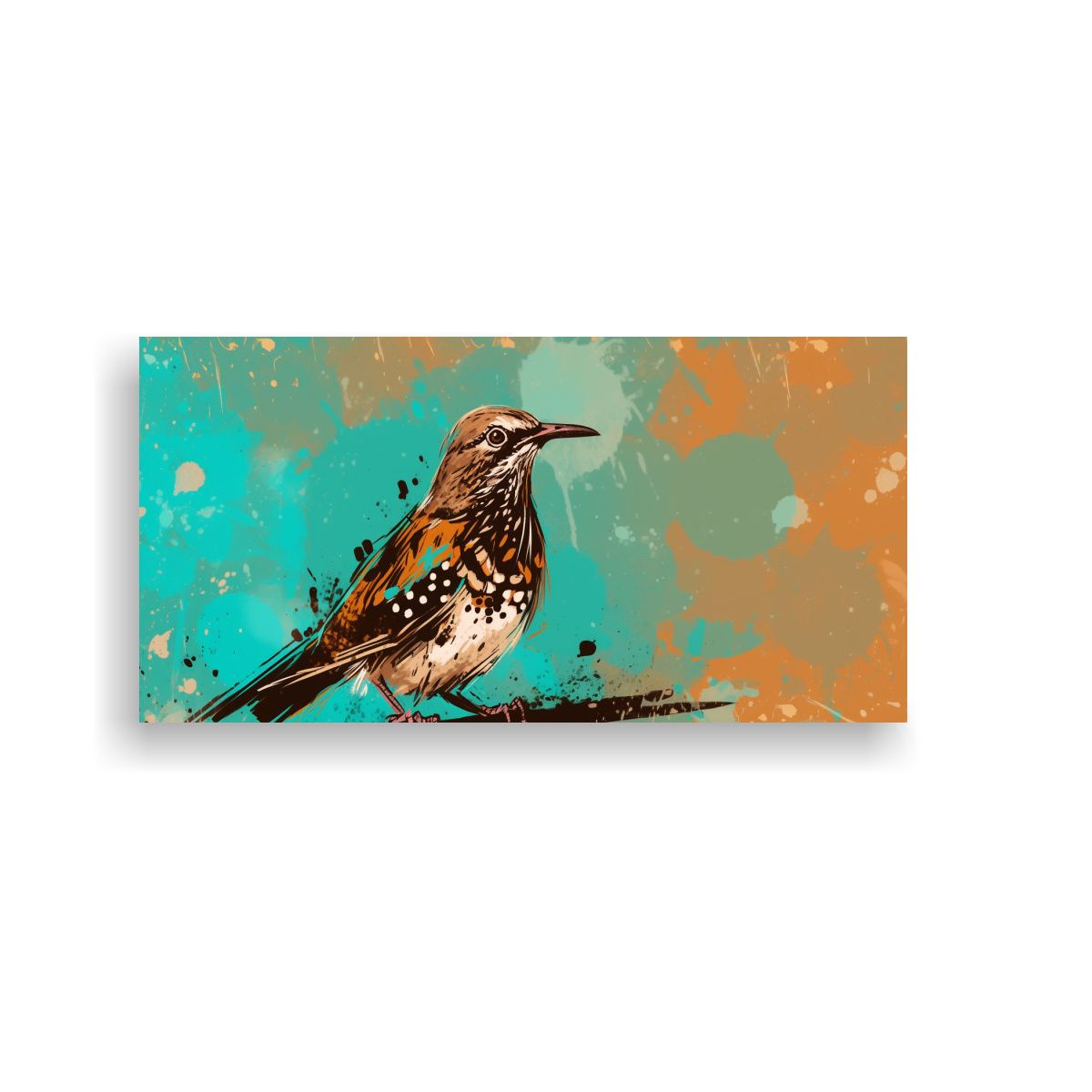 GENERICO - Pintura De Pared Neo Pop Art De Un Zorzal En 100x50 Cm