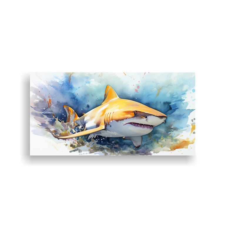 GENERICO - Cuadro De Vanguardia Para Cuarto Lemon Shark En 100x50 Cm