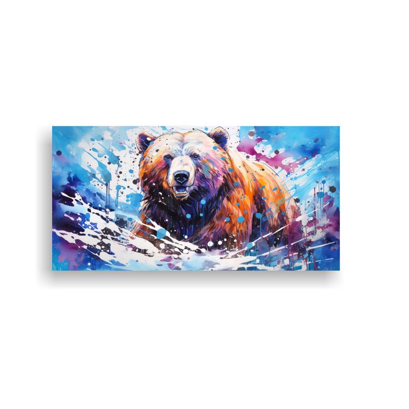 GENERICO - Cuadro De Tela Con Temática Económica Oso 60x30 Cm