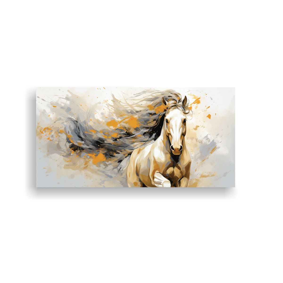 GENERICO - Lienzo De Tela Impreso Mágico Caballo Frisón En 100x50 Cm