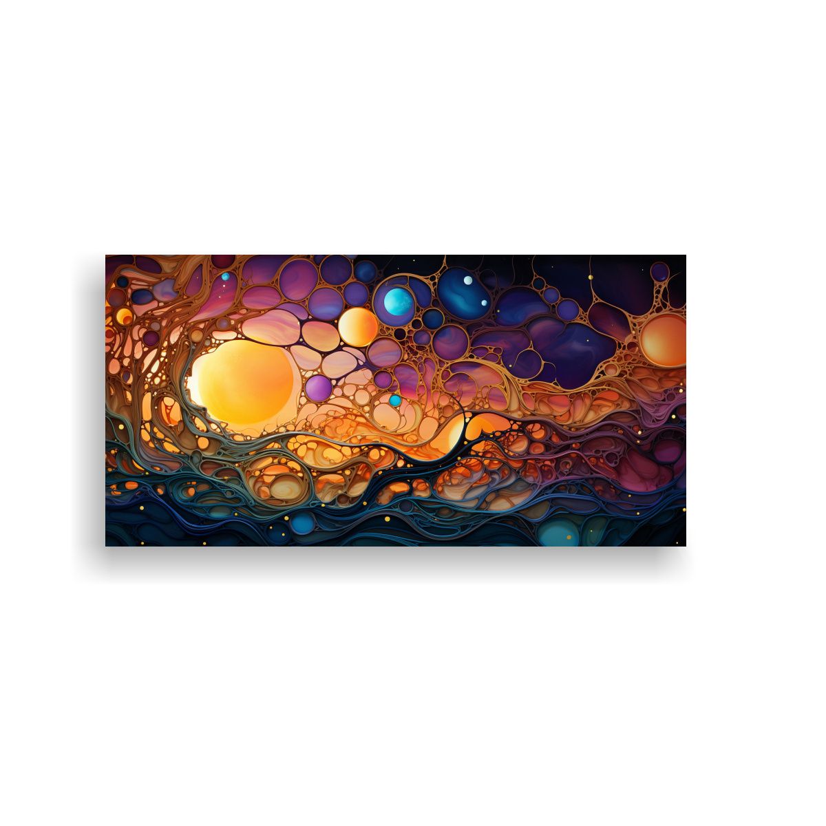 GENERICO - Pintura Abstracta Deep Dream Con Contrastes Para 60x30 Cm