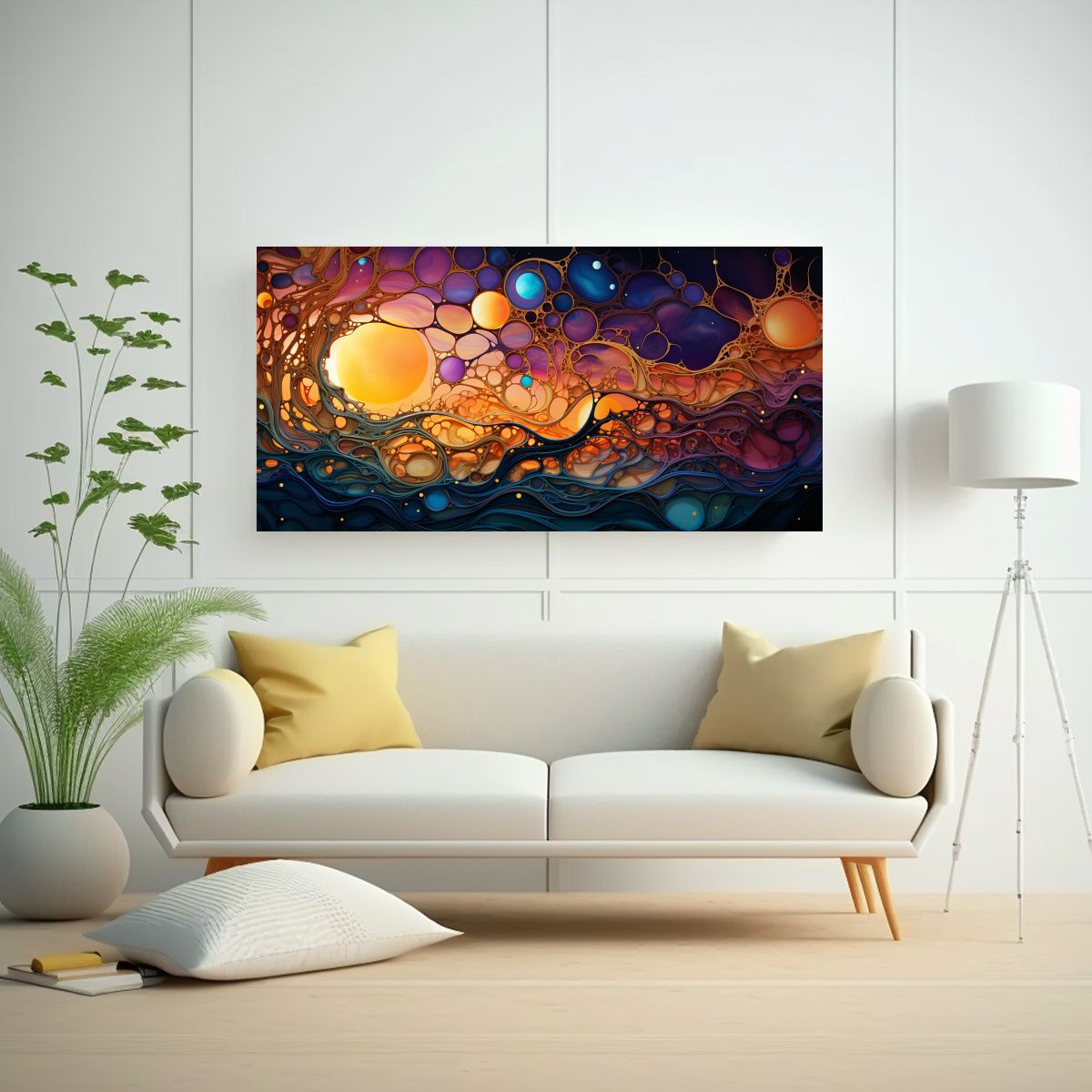 GENERICO - Pintura Abstracta Deep Dream Con Contrastes Para 60x30 Cm