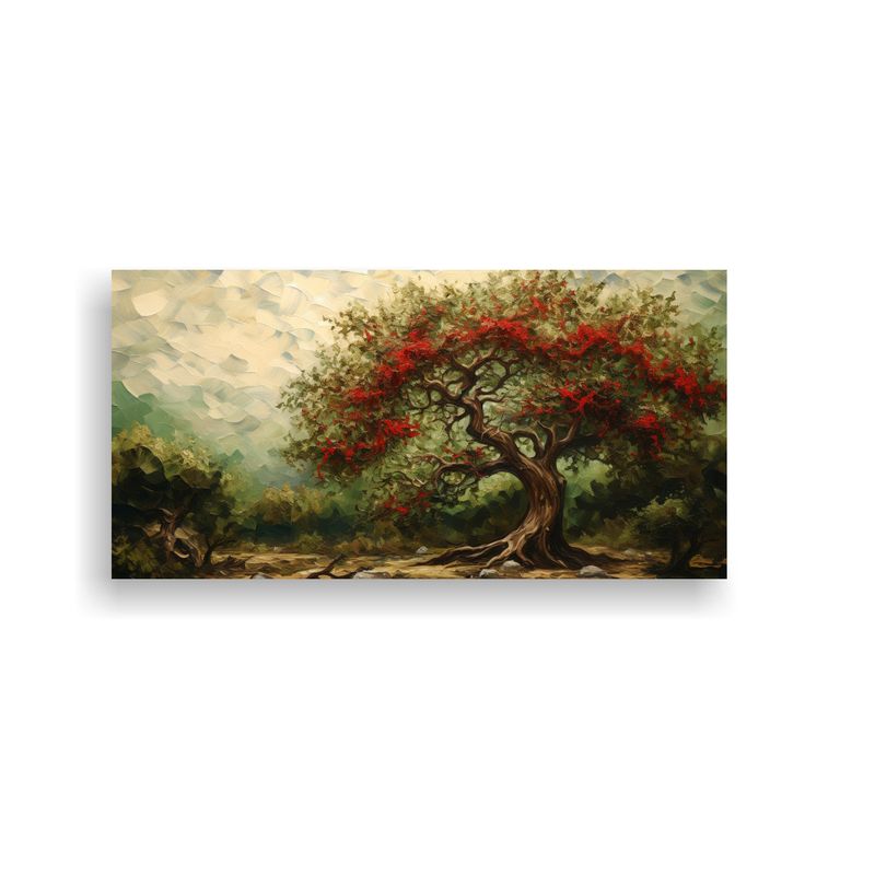 GENERICO - Pintura Abstracta De A Holly Tree En Estilo óleo 80x40 Cm