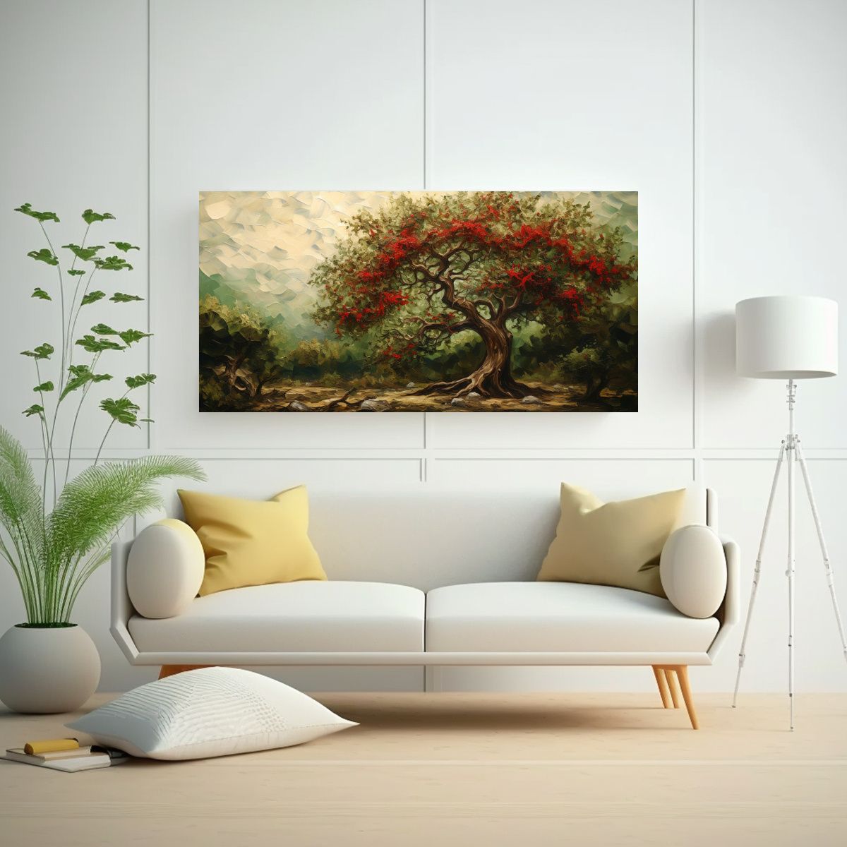 GENERICO - Pintura Abstracta De A Holly Tree En Estilo óleo 80x40 Cm