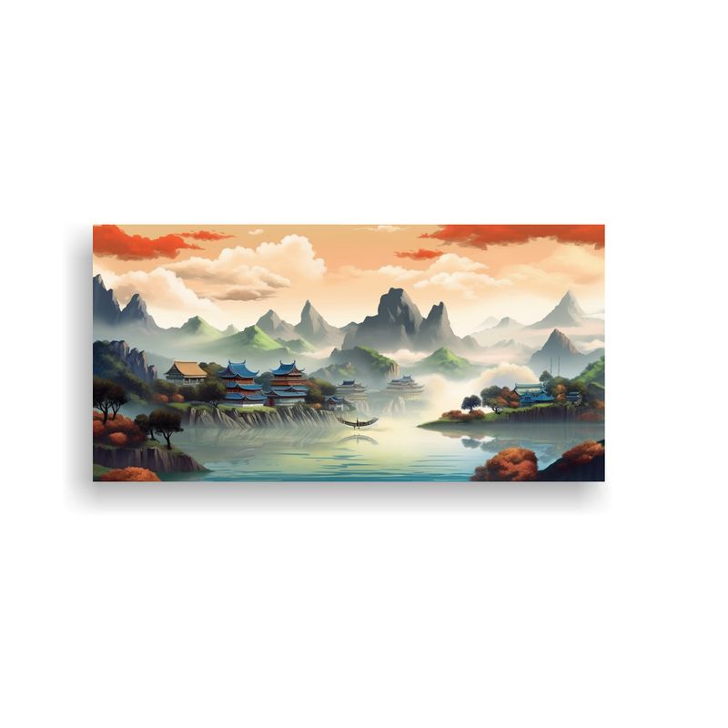 GENERICO - Pinturas Decorativas De Paisaje Chino En Estilo 100x50 Cm