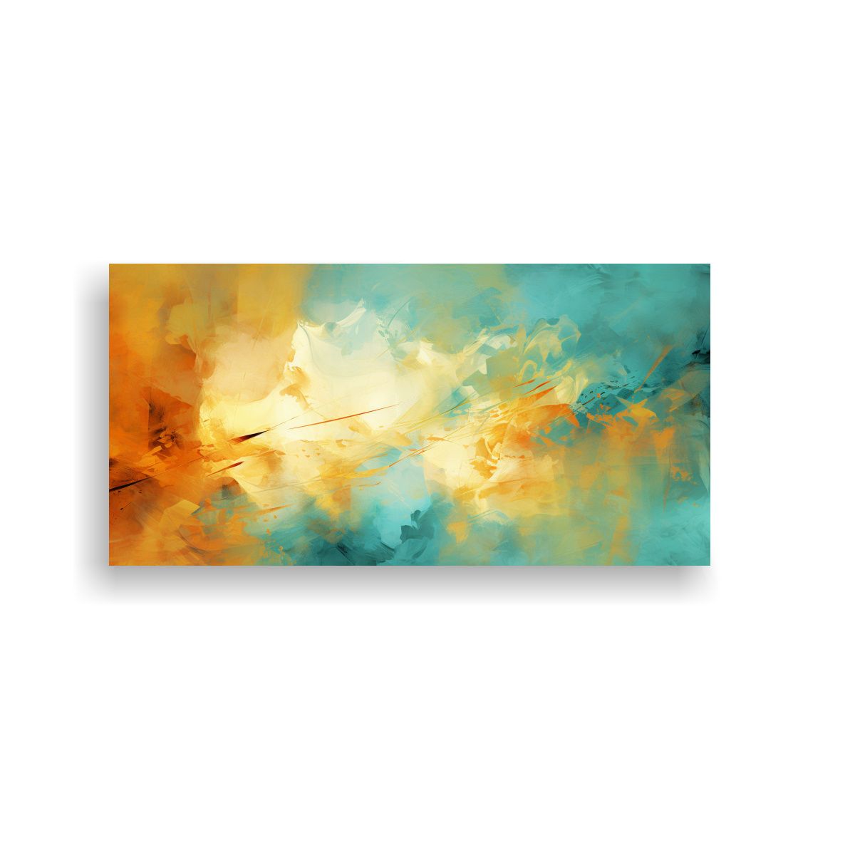 GENERICO - Cuadro Abstracto Verano Extraño Con Expresividad 60x30 Cm