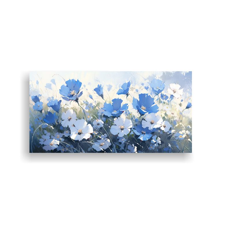 GENERICO - Cuadro Moderno Estrellados En Colores Azules 80x40 Cm