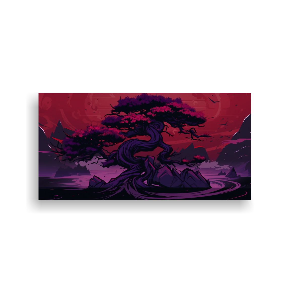 GENERICO - Cuadro Decorativo Lienzo Armonía Árbol Bonsái 60x30 Cm