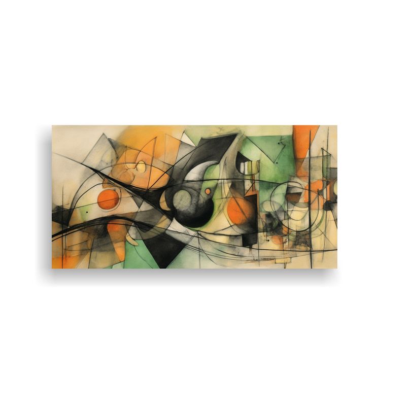 GENERICO - Pintura Abstracta Visual Con Colores Naranja 80x40 Cm