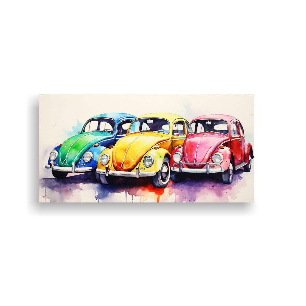 GENERICO - Pintura Acuarela Colorida Estilo Escarabajos Arte 100x50 Cm