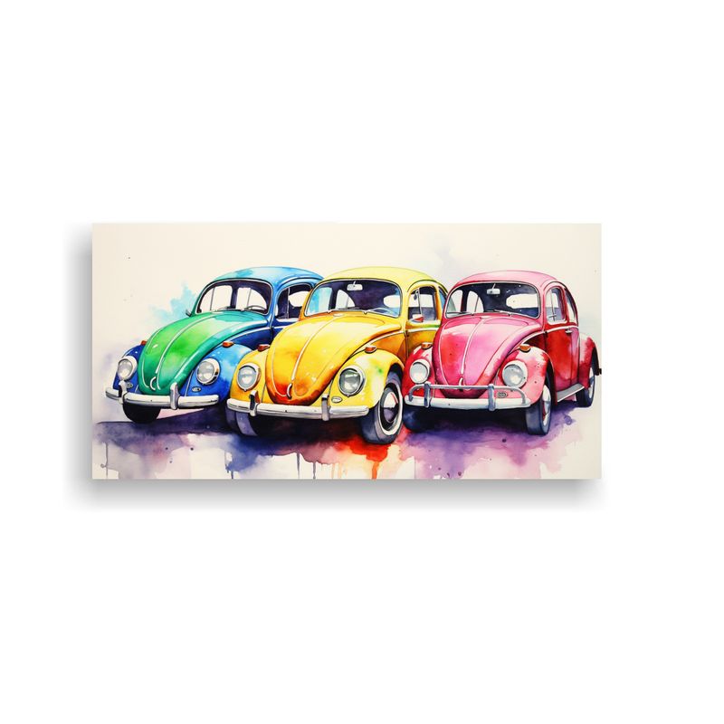 GENERICO - Pintura Acuarela Colorida Estilo Escarabajos Arte 100x50 Cm