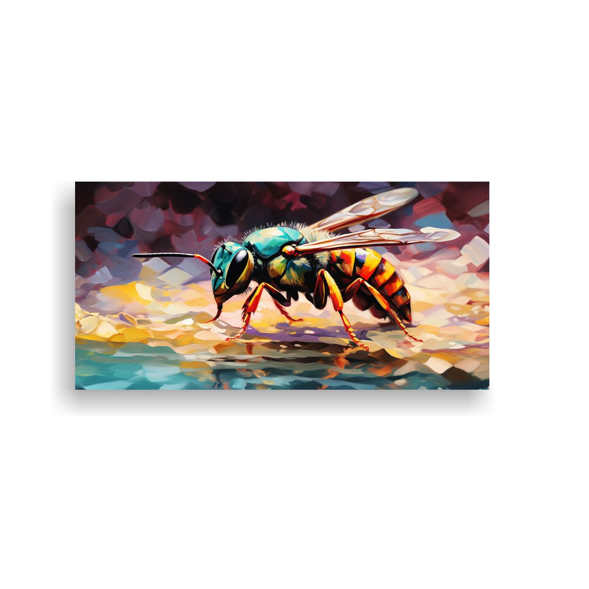 GENERICO - Pintura Al Estilo óleo Estilo Colorido De Avispa 80x40 Cm