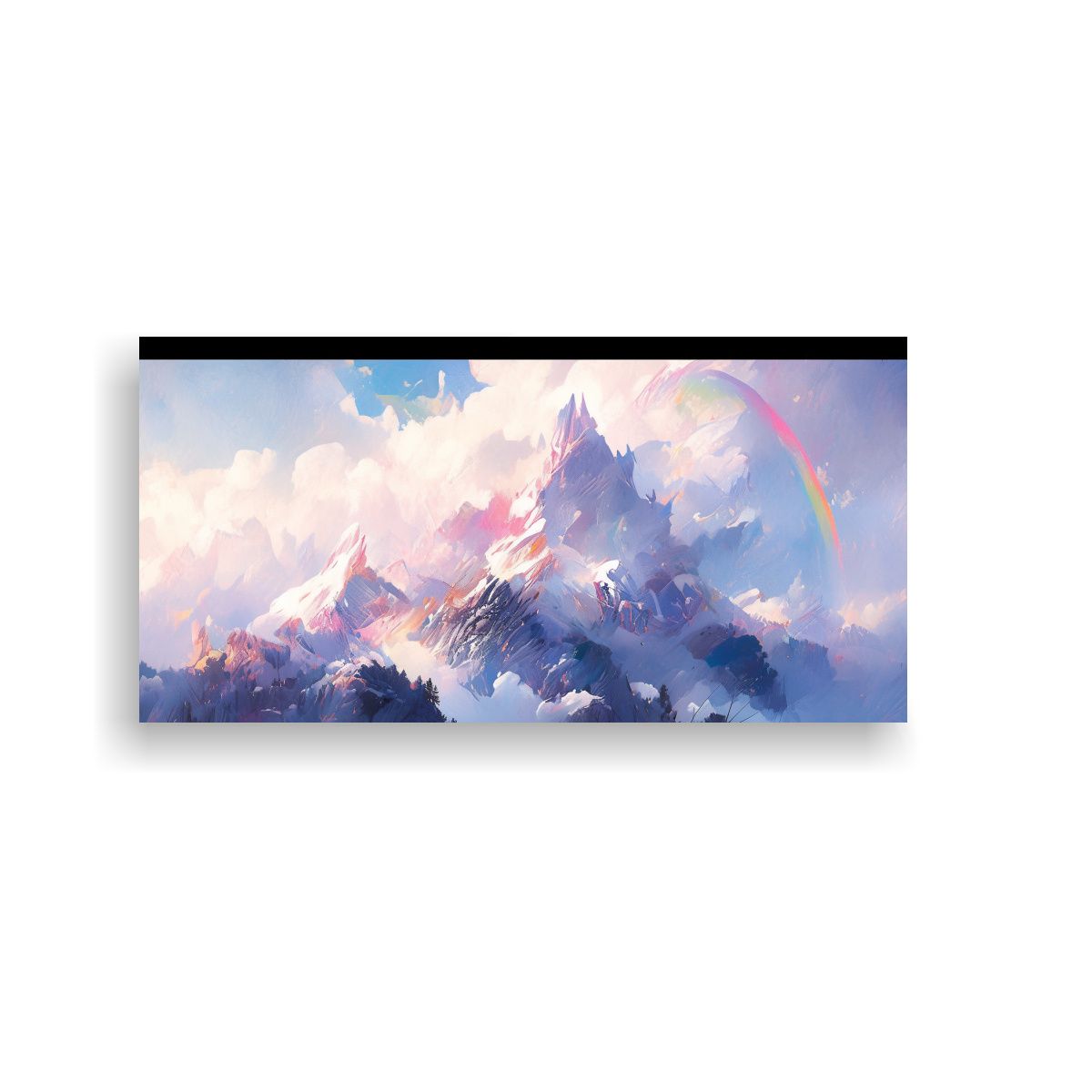 GENERICO - Cuadro Abstracto Poder En Montañas Nevadas Con 60x30 Cm