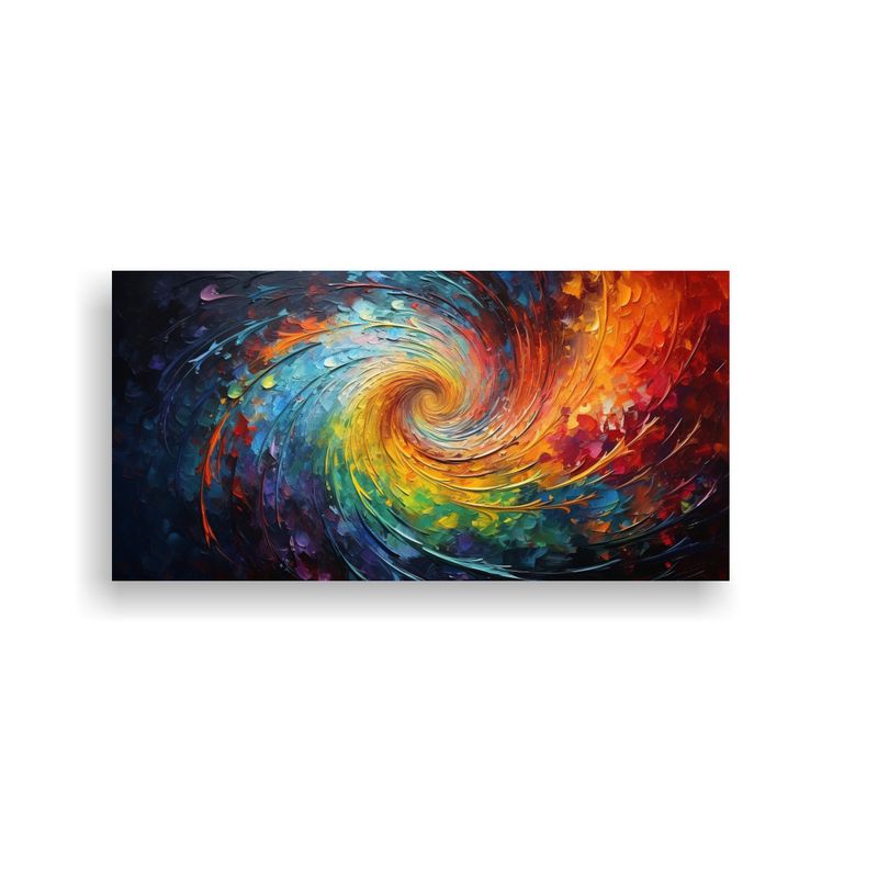 GENERICO - Pintura Movimiento Salon Con Dos Remolinos De 80x40 Cm