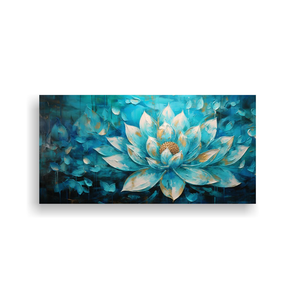 GENERICO - Pintura De Loto Turquesa En Lienzo Con Estilo De 60x30 Cm