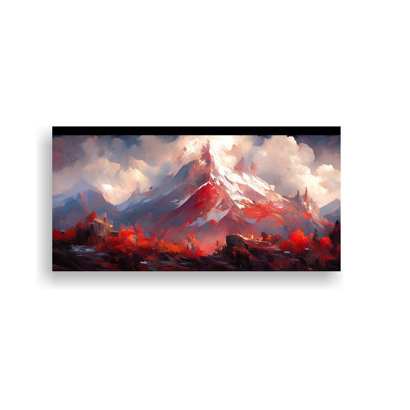 GENERICO - Pintura De Montañas Famosas En Tonos Rojos 100x50 Cm