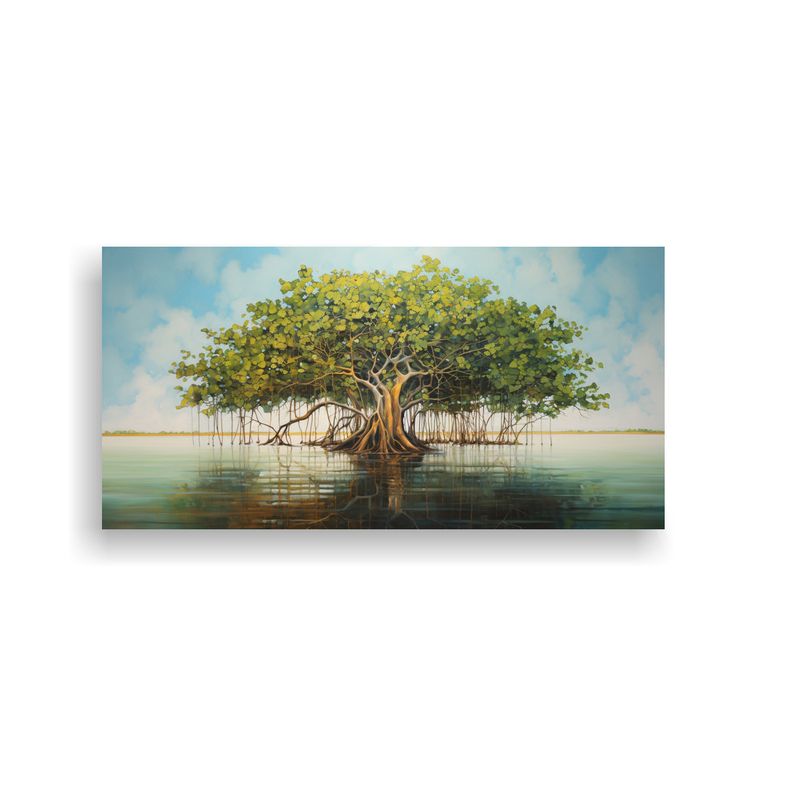 GENERICO - Lienzo Armonía De Un Árbol De Mangle Pintura 60x30 Cm