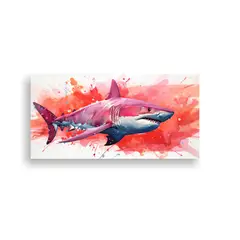 GENERICO - Pintura De Pared De Tiburón Toro En Colores 80x40 Cm