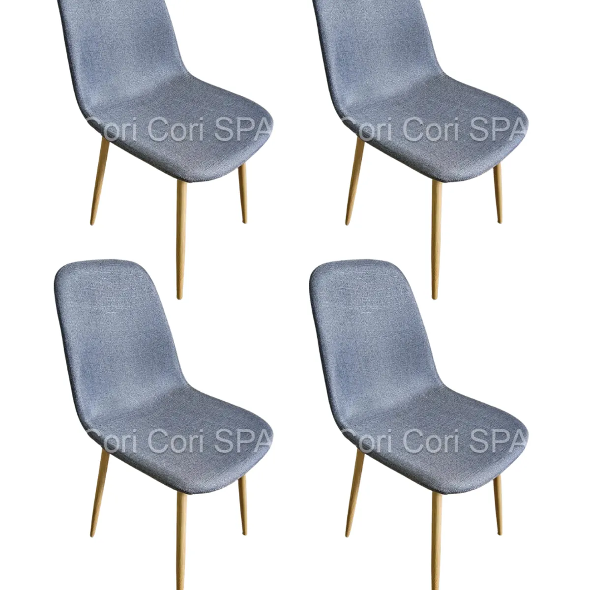CORI CORI - Pack 4 Sillas Scoop Lino Wood - Gris