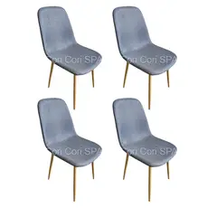 CORI CORI - Pack 4 Sillas Scoop Lino Wood - Gris