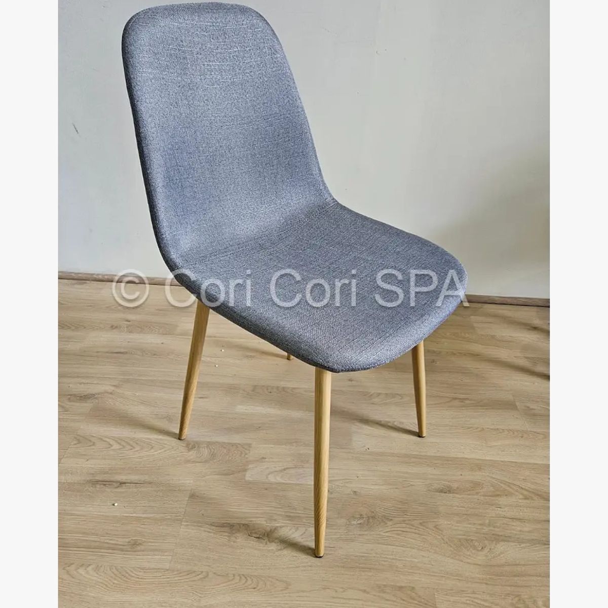 CORI CORI - Pack 4 Sillas Scoop Lino Wood - Gris