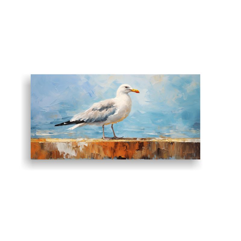 GENERICO - Pintura Al Estilo óleo De Una Gaviota Con 80x40 Cm