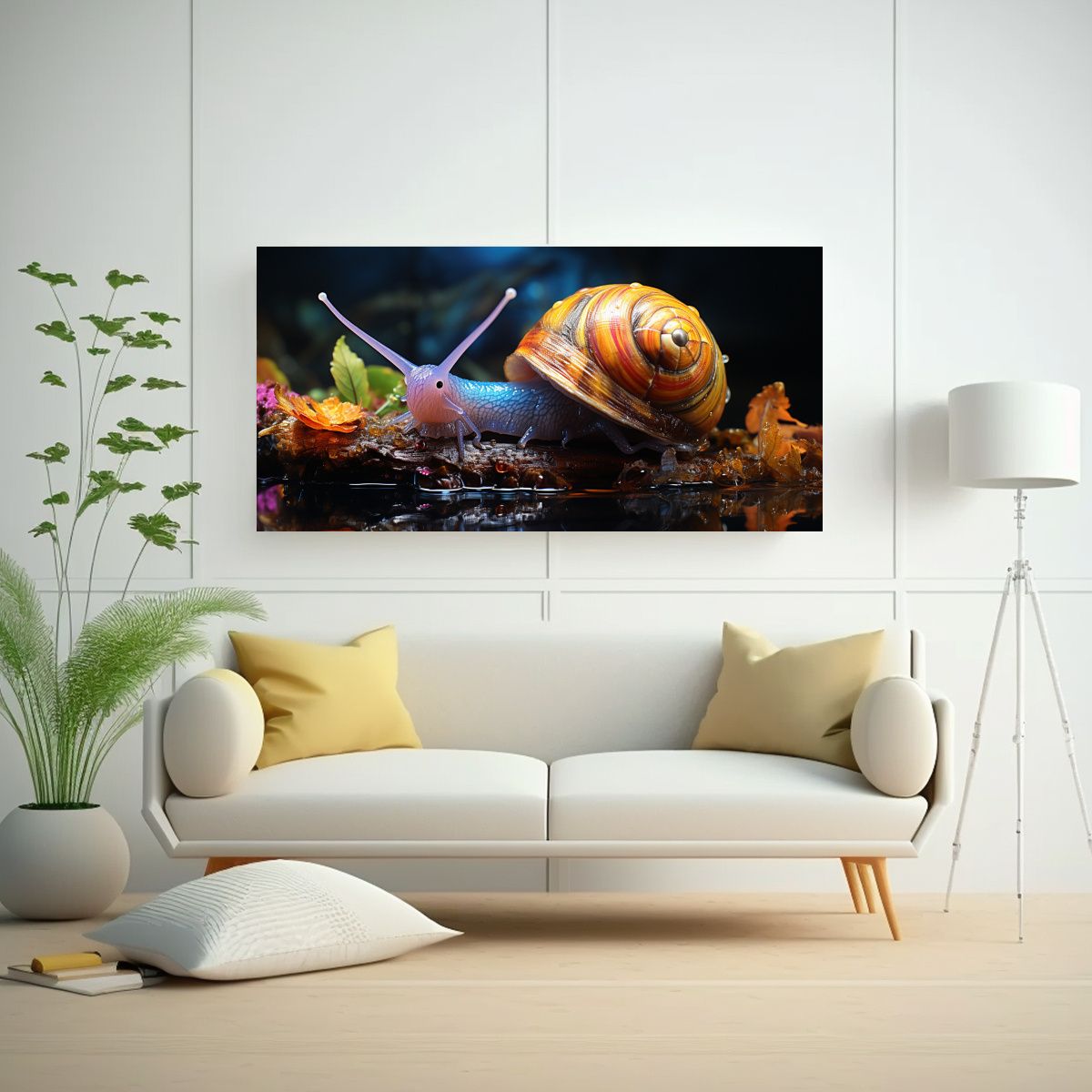 GENERICO - Pintura Al Estilo óleo Abstracta Con Perspectiva 60x30 Cm