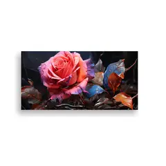 GENERICO - Cuadro Lienzo Estilo Galería Reflejo Rosa Botón 100x50 Cm