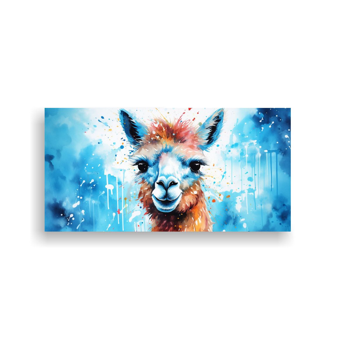 GENERICO - Pintura Juvenil De Alpaca En Acuarela Y Colores 100x50 Cm