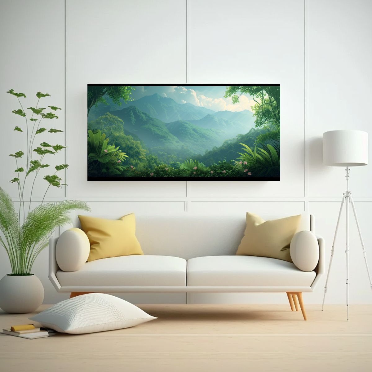 GENERICO - Pintura Decorativa De Acuarela De Montañas 80x40 Cm