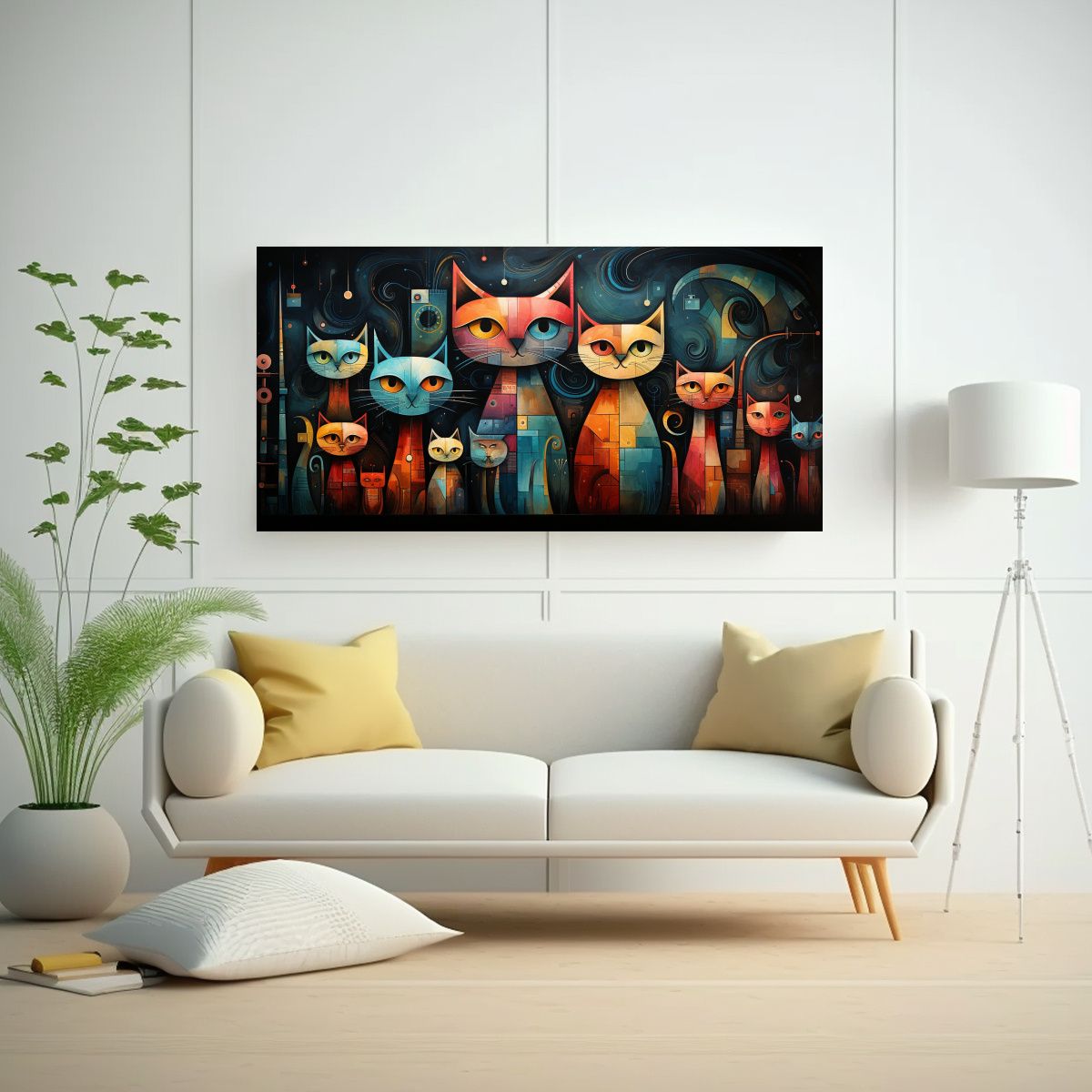 GENERICO - Cuadros Acuarela Estilo Paul Klee Naturaleza 100x50 Cm