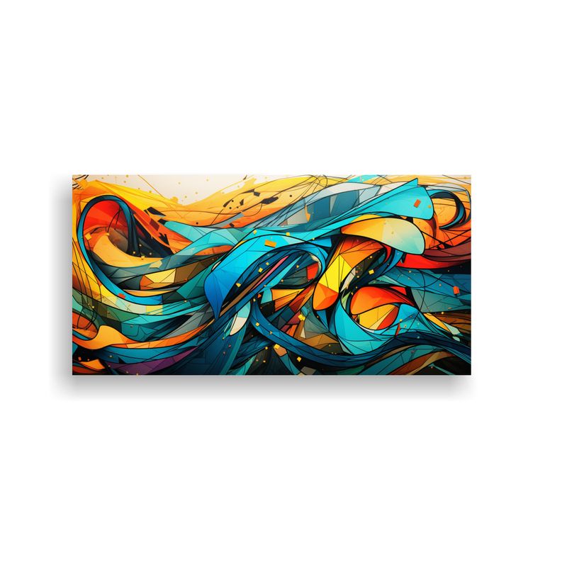 GENERICO - Pintura Abstracta Expresión Geometría Diseño 80x40 Cm