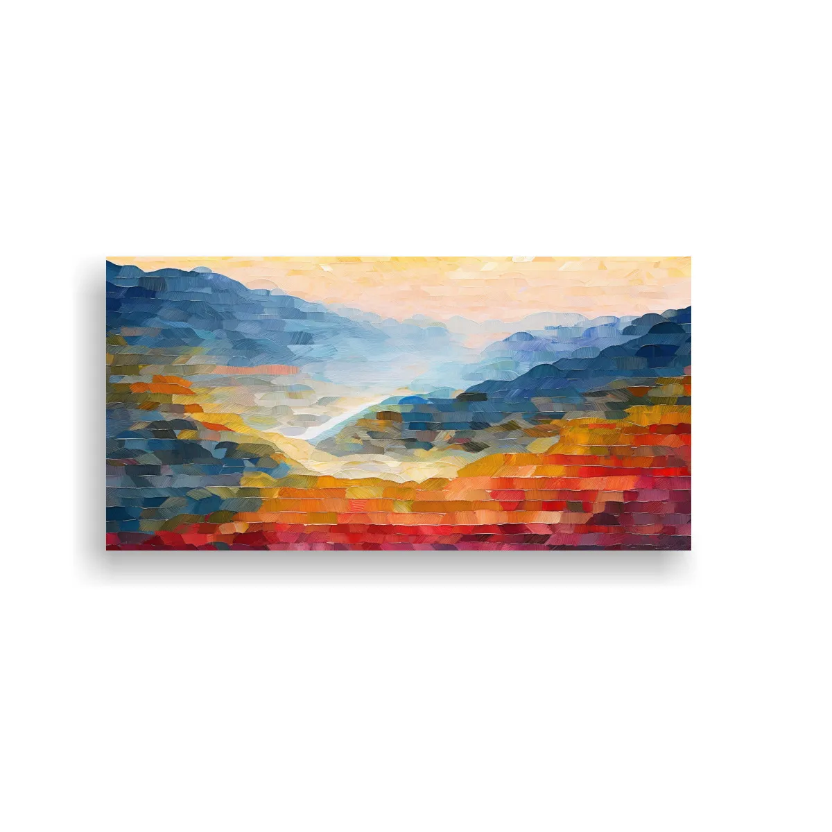 GENERICO - Pintura Al Estilo óleo De Campos Multicolores 80x40 Cm