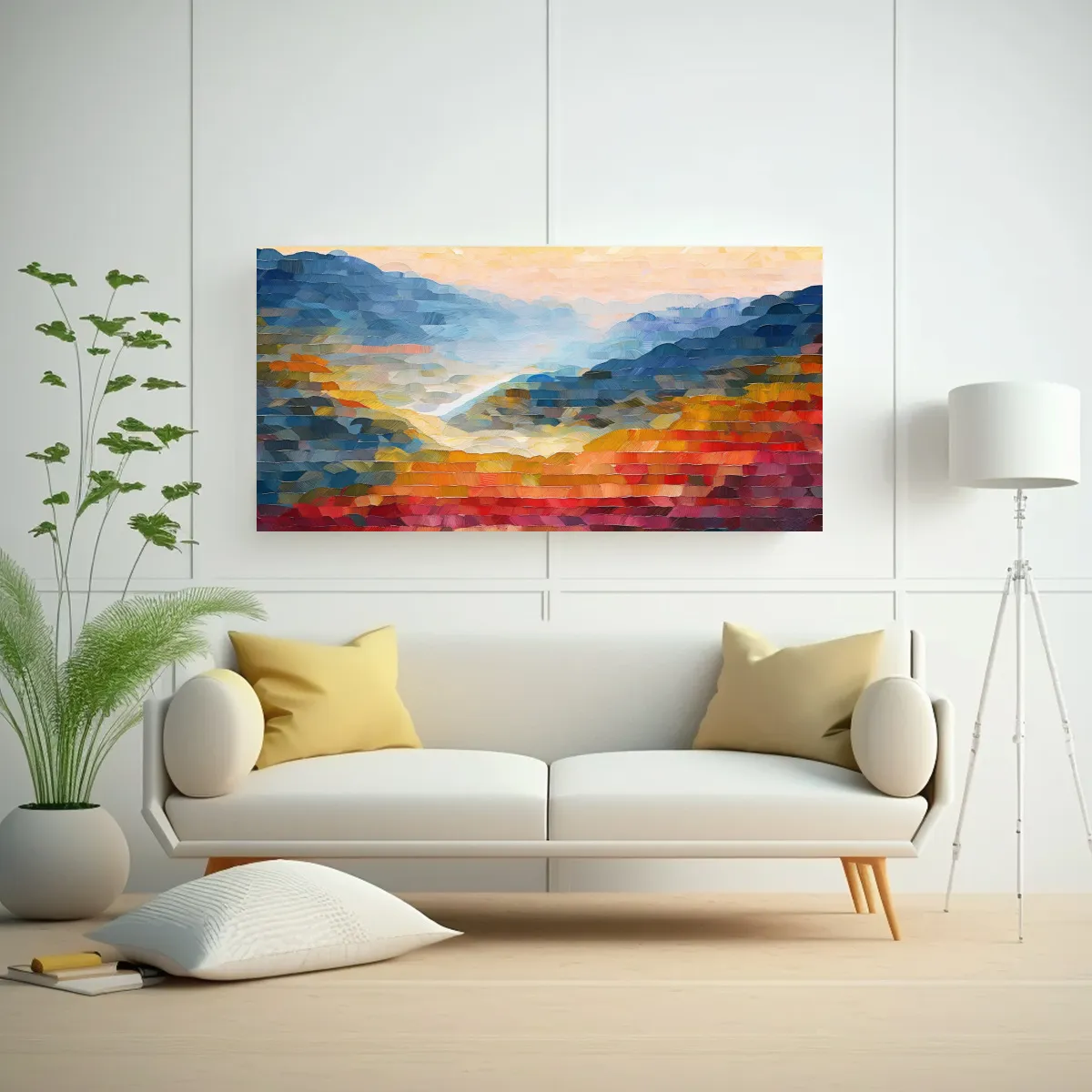 GENERICO - Pintura Al Estilo óleo De Campos Multicolores 80x40 Cm