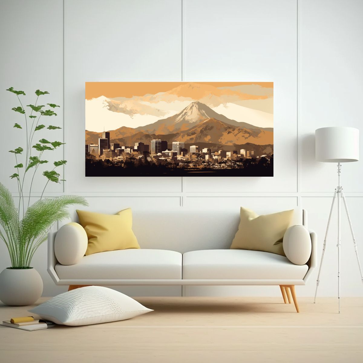 GENERICO - Cuadros De Decoración En Tonos Marrón Y Blanco 80x40 Cm