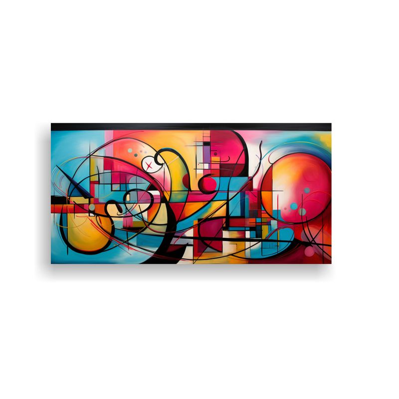 GENERICO - Cuadros Abstractos Coloridos Composición 80x40 Cm