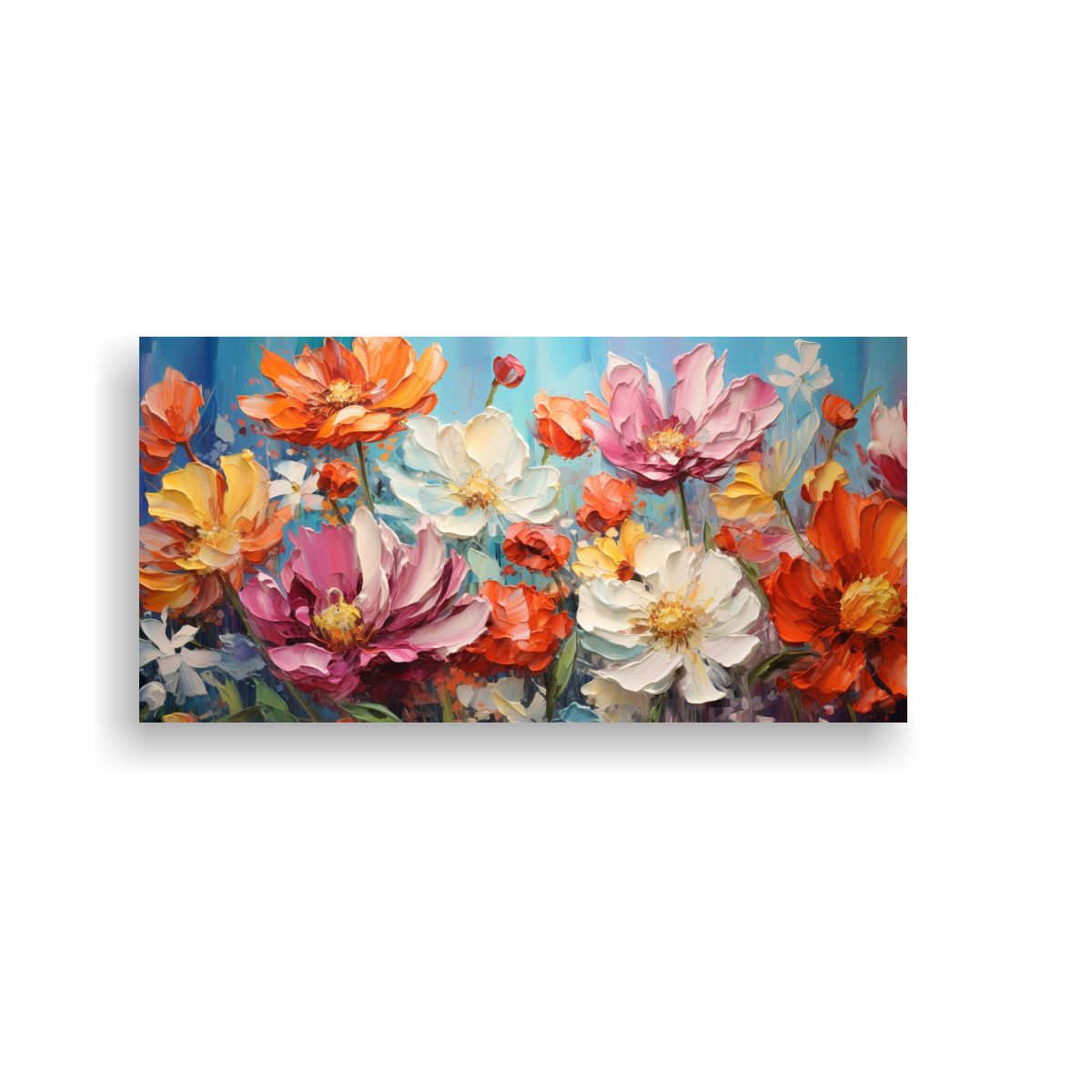 GENERICO - Lienzo Flores Vibrantes Pintura En Estilo Vib 80x40 Cm