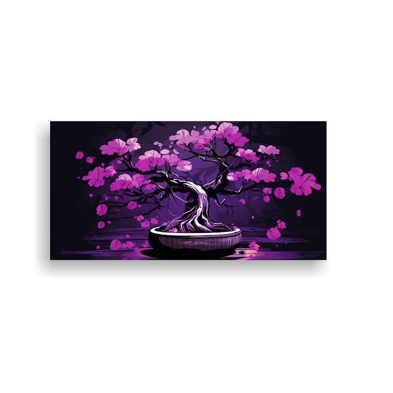GENERICO - Lienzo Creativo Equilibrio Ginkgo Biloba Púrpura 100x50 Cm