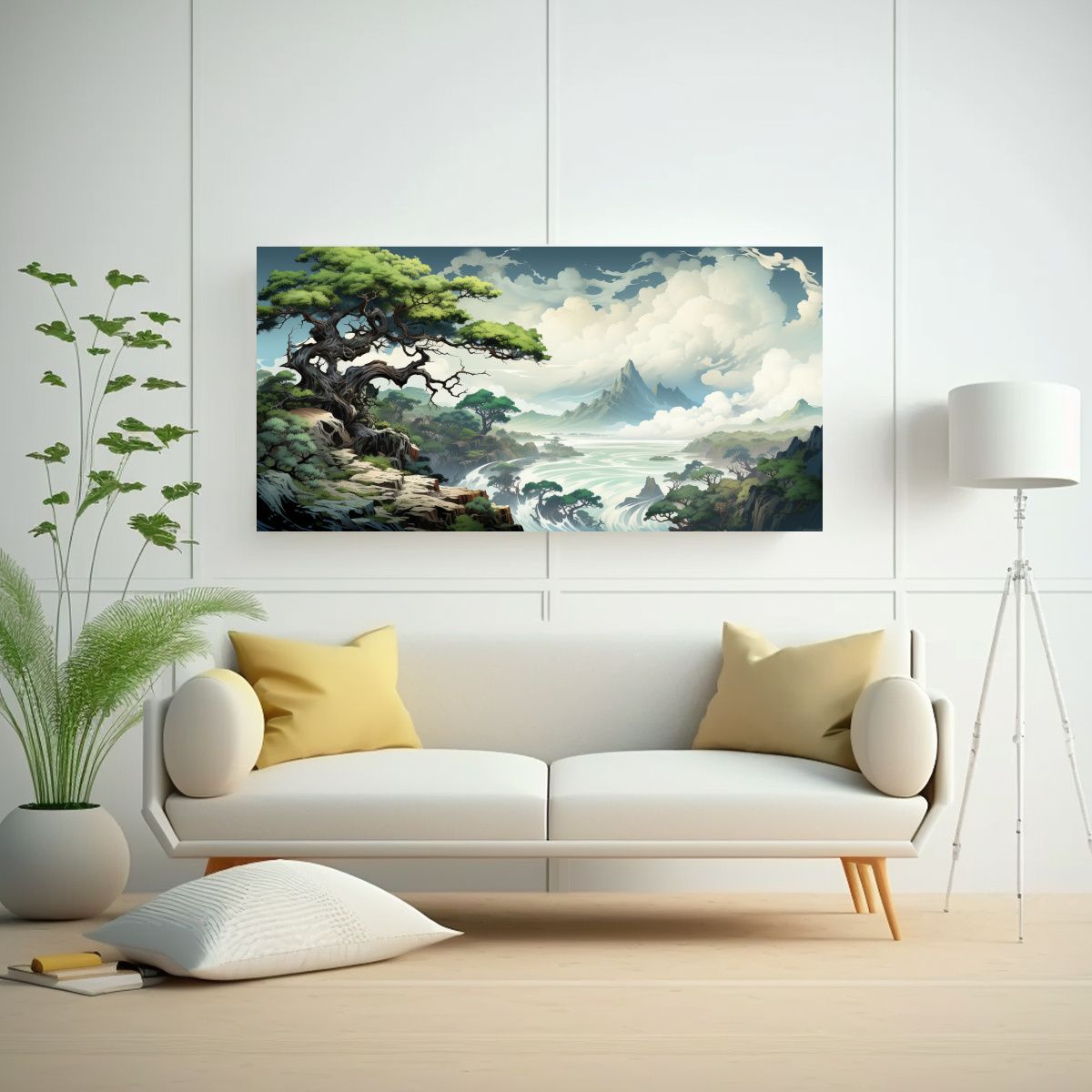GENERICO - Tela En Bastidor Imagen Simplicidad Árbol De 80x40 Cm