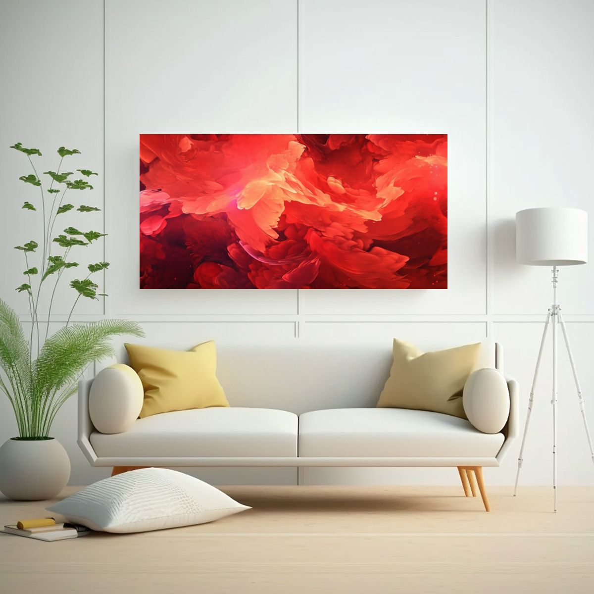 GENERICO - Cuadro Abstracto Movimiento Dormitorio En Colores 80x40 Cm