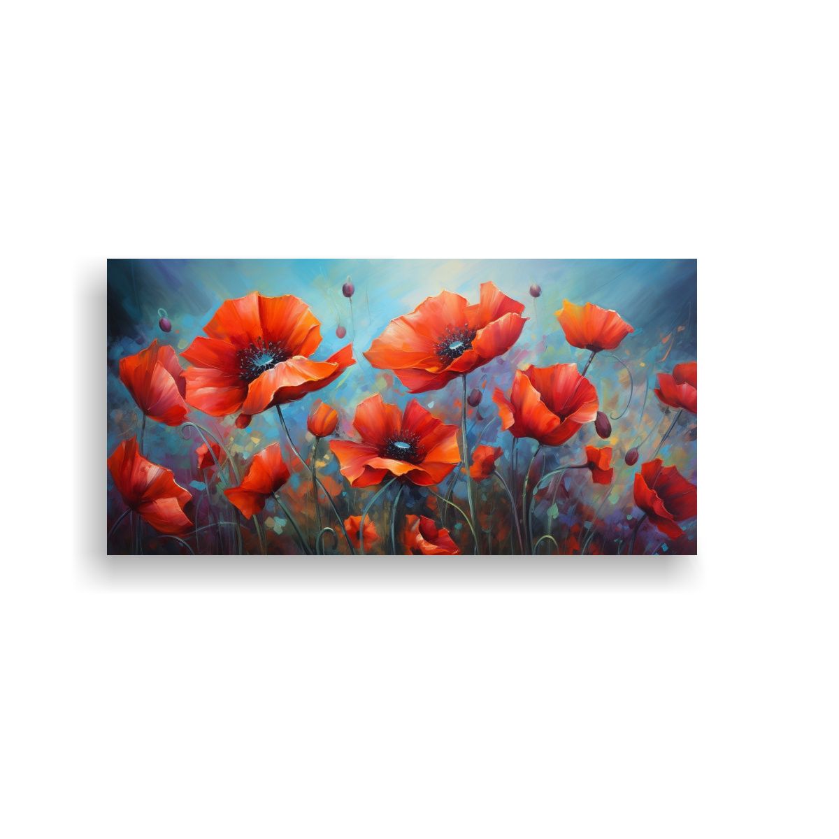 GENERICO - Pintura Juvenil De Amapolas Abstractas Y 100x50 Cm
