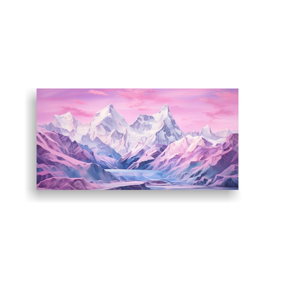 GENERICO - Cuadro Montañas Famosas Con Tonos Rosados Para 80x40 Cm