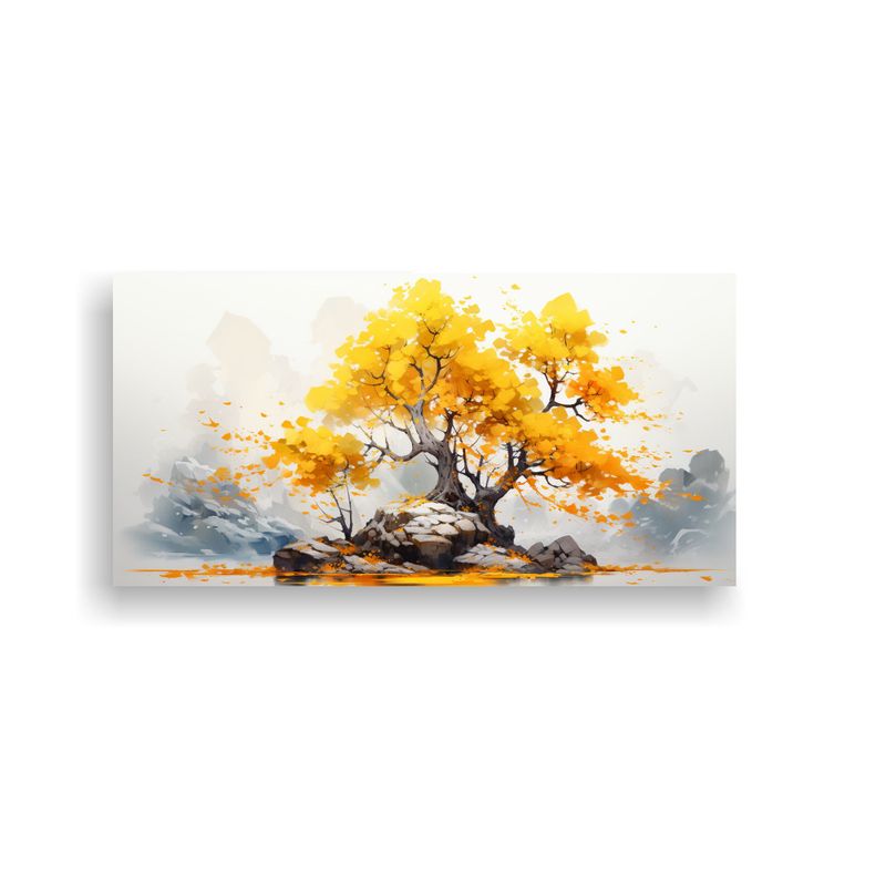 GENERICO - Arte Pared Expresividad Árbol Bonsái Abedul 60x30 Cm