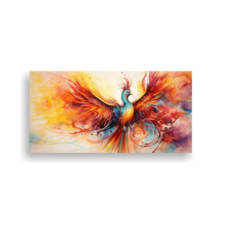 GENERICO - Pintura Acuarela Phoenix Equilibrio Colorido 60x30 Cm