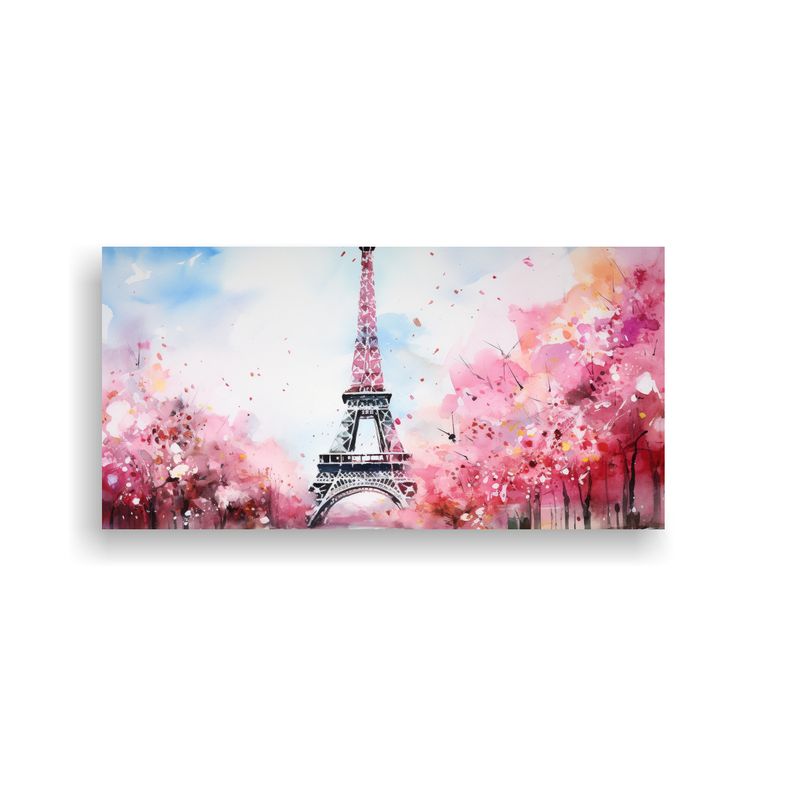 GENERICO - Pintura Acuarela Fantástica De La Torre Eiffel 80x40 Cm