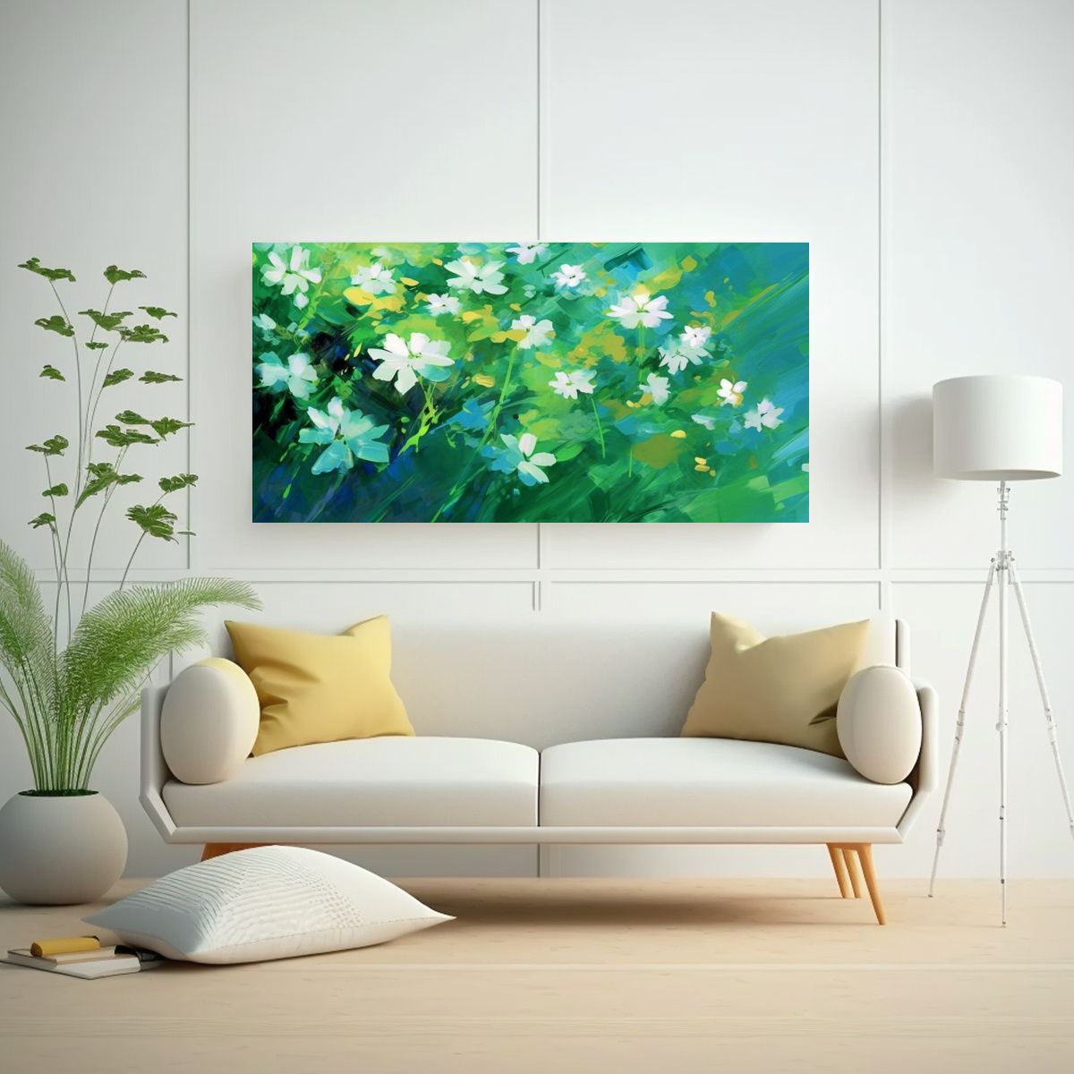 GENERICO - Pintura De Arte De Pared Con Diseño De Flores 100x50 Cm