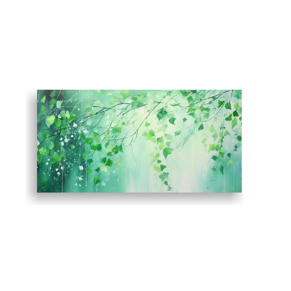 GENERICO - Lienzo De Tela Decorativo Linda En Verde Y Plata 80x40 Cm